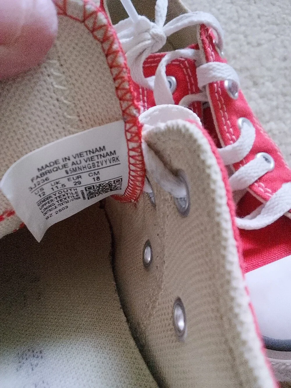 Kids Size 12 Red Converse Chucks